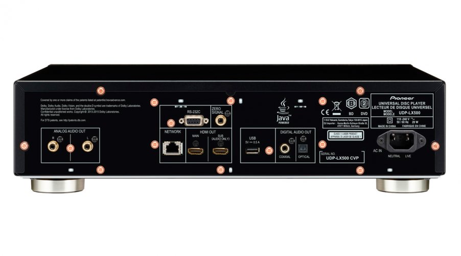 Pioneer UDP-LX500 задняя панель